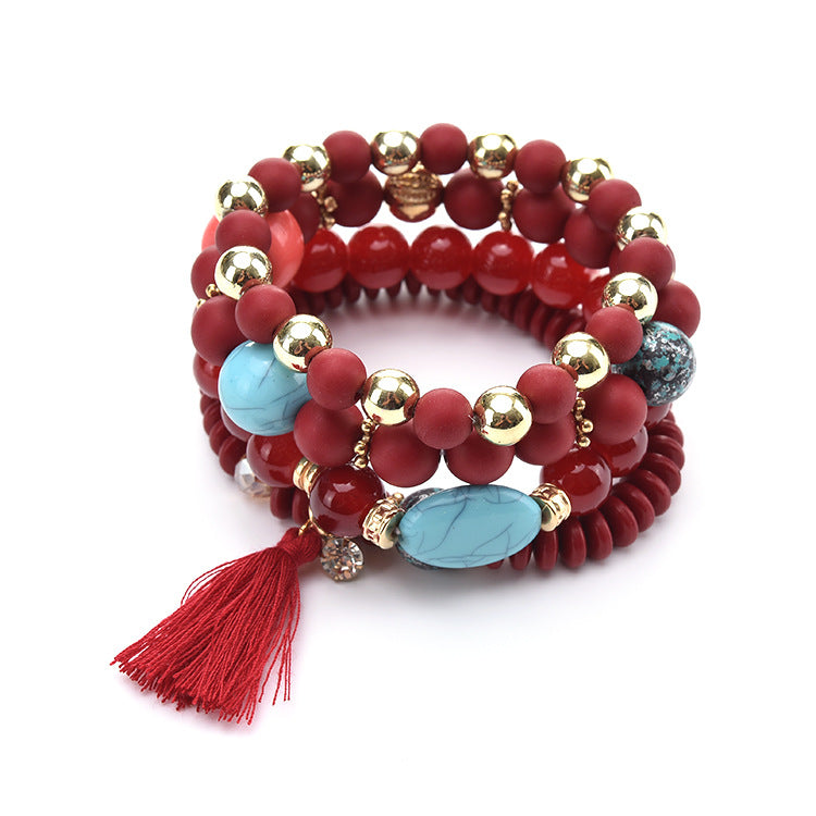 Wholesale Pinestone Tassel Alloy Bracelet